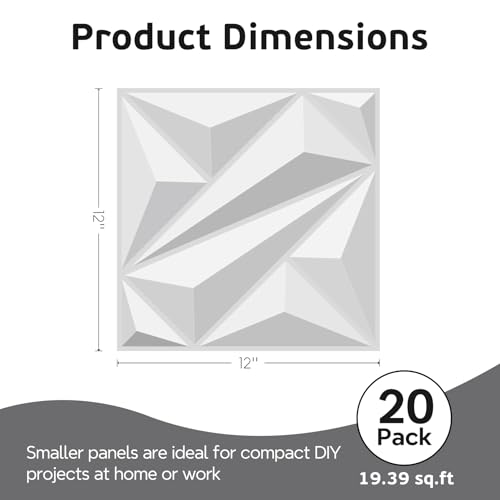 Panneau mural 3D blanc texturé relief décoration murale intérieure 20pcs - 5