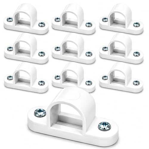 Image of 20mm White PVC Conduit Spacer Bar Saddles Clips - Pack of 10