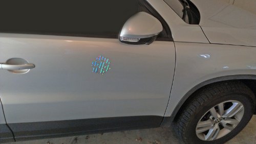 Coolhubcaps Two Holographic Snowflake Magnets (Striped) #TOP2