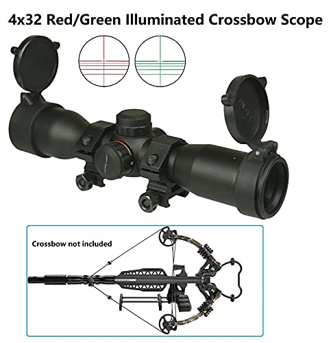 Db Tac Inc Centerpoint 4X32 Cross Archery Multi Range Scope Stepless Red & Green Color With Mount #TOP2