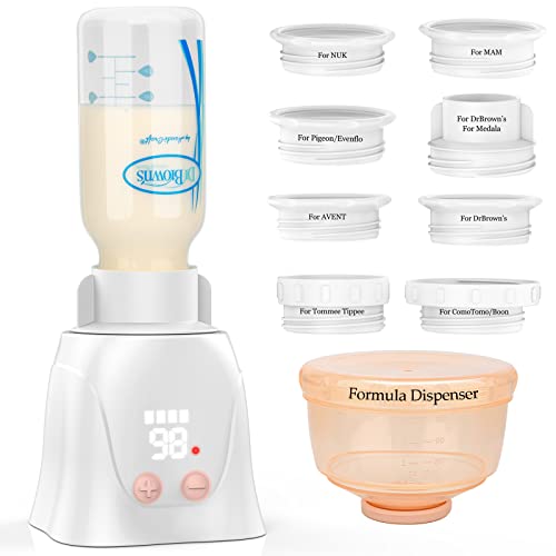 Image of Portable Bottle Heater Double Leak-Proof with 8 Adapters, Quick Heating Travel Bottle Heater, 5 Temperature Settings Babys Brew Portable Warmer for Breast Milk, Formula, Water