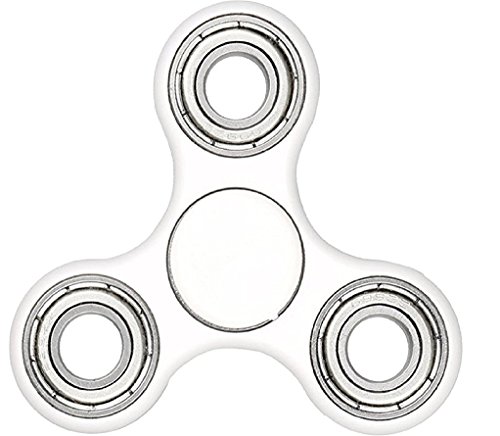 Krazy Spinner Hand Spinner Toy Stress Reducer Ultra Durable HighSpeed Ceramic Bearing Finger Toy Guarantee 1+min SpinTime ADHD Anxiety Autism Stress Relief (White-1)