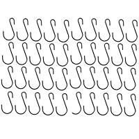 40 Pcs S Hooks,Metal Black S Hooks for Hanging,Mini Stainless Steel S-Shaped Hook Small Portable Heavy Duty Tool for Hanging Outdoors,Kitchen,Utensil,Butchers,Camp,Office,Bathroom,Garden,Curtain,Fence