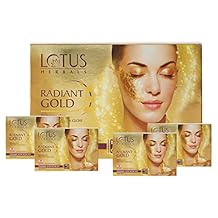 Radiant Gold Facial Kit with 24K Pure Gold and Papaya, 37g, 4 Easy Steps, 4 Uses