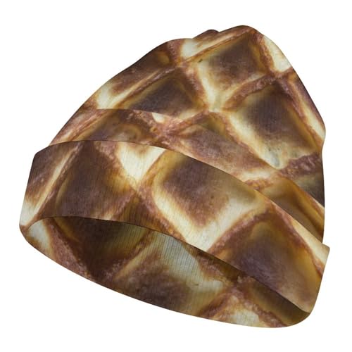 Waffles Pattern Kids Beanie Hat for for Girls Boys Children Cap Winter Knitted Chemo Cancer Headwear Accessories Gifts Decoration Black