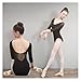 BNDDZBN Ballet Leotard Adult Ballet Leotards For Women Mesh Girls Dance Wear Black 3/4 Sleeve Gymnastics Leotards Ballet Bodysuits(L 160cm to 165cm)