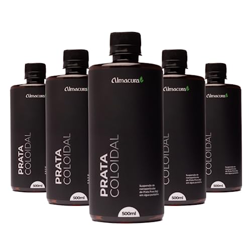 Kit 5 Prata Coloidal 500ml 40ppm Almacura Peter Liu