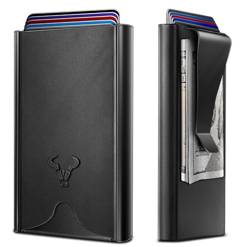 BULLIANT Slim Wallet, Men Front Pocket Wallet Money Clip 5Cards-Sliding Design