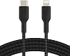 Belkin BoostCharge Cable USB C a Lightning Trenzado en Nylon de 6.6 pies/2M - Certificado MFi, Cargador para iPhone con Entrega de Energía de 18W - Cable de Carga USB C para Apple - Carga Rápida para iPhone 14, iPhone 13 - Blanco | Certificado MFi, Entrega de Energía USB-C de 18W, carga rápida para iPhone 14/13, trenzado en nylon, cable de carga Apple 7