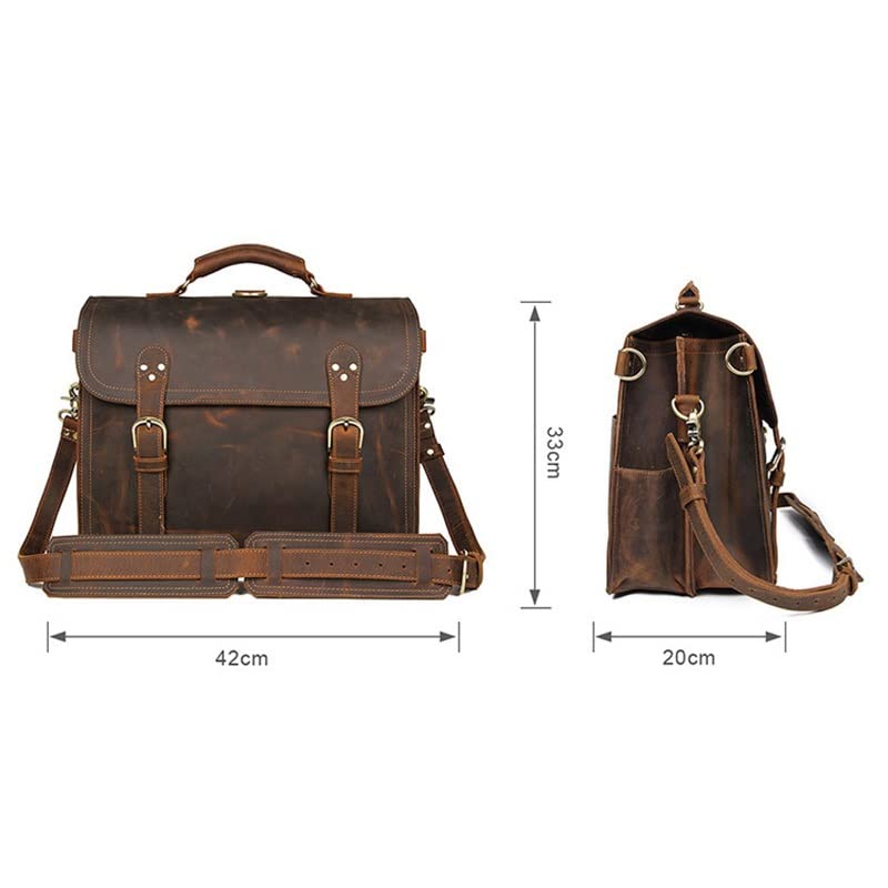 Genuine Leather Men Briefcase Backpack Leather Business Tote Travel Bag2