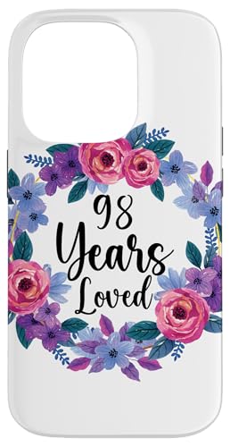 Floral 98 Year Old 98th Birthday Women Funny 98 Years Loved �X�}�z�P�[�X iPhone 14 Pro �p