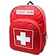 Jipemtra Red Emergency Bag First Aid Backpack Empty Medical First Aid Bag Treatment First Responder Trauma Bags for Riding Office Hiking Paramedics Outdoor Travel Camping Pet Dog Cat Daycare (Red hq)