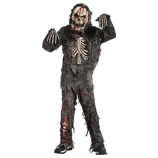 Spooktacular Creations Child Boy Scary Black Zombie Disfraz para niños (mediano (8-10 años))