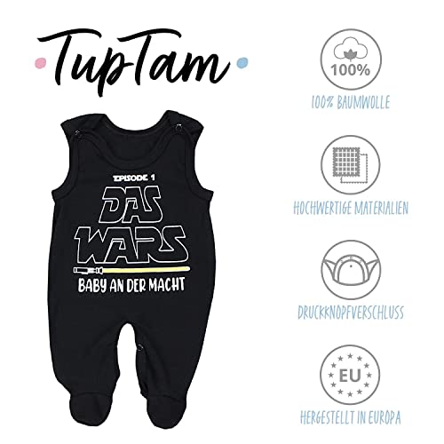 TupTam Unisex Baby Strampler mit Spruch I love Mum and Dad, Farbe: Schwarz - DAS WARS, Größe: 56