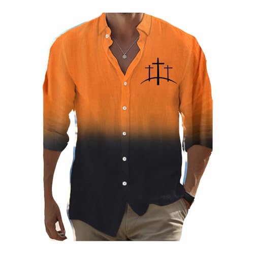 Men's Faith Printed Casual Christian Cross Short Sleeve T-Shirt