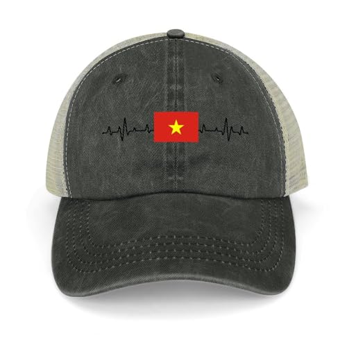 Yelolyio Casquettes de baseball avec drapeau du Vietnam - Casquettes de baseball en coton - Chapeau de soleil patriotique - Casquettes pour hommes et femmes - Casquettes en maille - Casquettes de