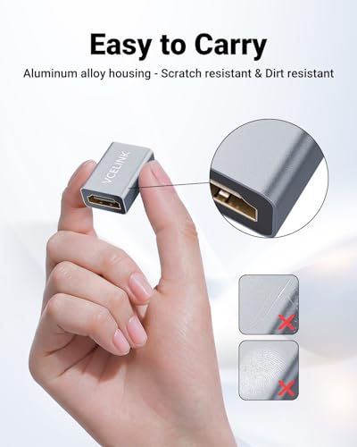 VCELINK 8K HDMI Coupler, 2.1 Female to Female Adapter Extender Gold Plated HDMI Connector Support 8K/4K@60Hz UHD, 7680 * 4320 Resolution, 3D, HDR, ARC for Laptop, PC, Monitor, Roku TV, 2 Pack - Image 8