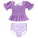 [ever closet] 水着 セパレート キッズ 子供 女の子 ビキニ スイムウェア [ ラベンダー 140 ] かわいい おしゃれ 夏 プール 海 子供服 キッズ服 エバークローゼット