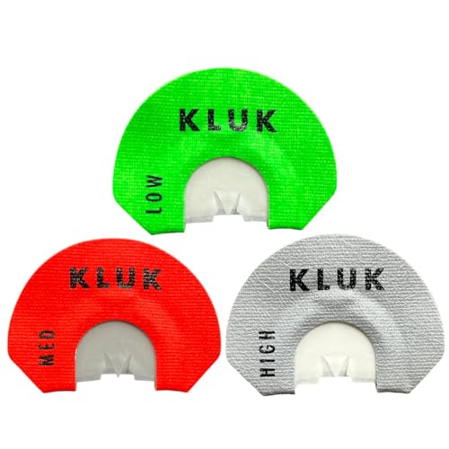 KLUK Custom Calls Chatty Cathy Turkey Mouth Call – V-Cut 3-Reed Diaphragm for Raspy Yelps, Cuts, Clucks & Purrs (Starter Package 3-Pack)