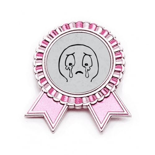 Broche en forme de visage en métal pour veste, accessoire mode rose taille M original