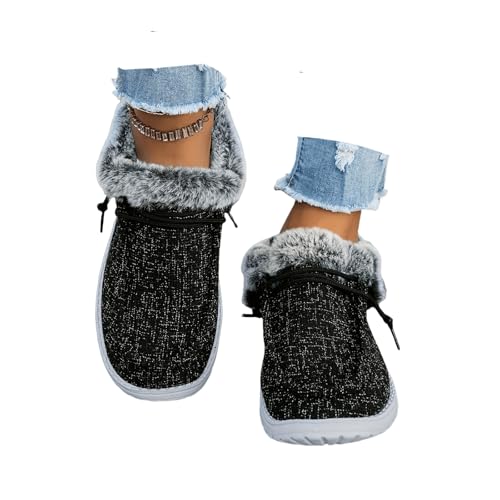 Winter Shoes For Women Fashion Women Fluffy Fuzzy Slipper Ankle Boots Soft Cozy Memory Foam Midcalf Booties Indoor House Outdoor Pull on Shoes Fashion Sneaker Casual Walking Shoes