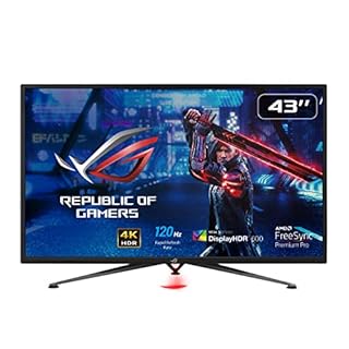ASUS ROG Strix XG438QR, Monitor Gaming HDR da 43", 4K (3840x2160), 120Hz, AMD Freesync 2 HDR, HDMI 2.1, Antiriflesso, Gameplus, DisplayHDR 600, DCI-P3 90%, Telecomando, Nero