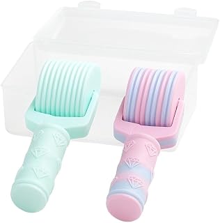 2-Pack Diamond Painting Roller Set with Storage Box – Smooth Pressing Tool for Rhinestone Embroidery, Easy-Grip Handles, DIY Diamond Art Accessories (Lavender & Mint)