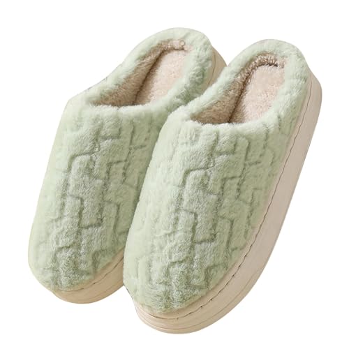 Slipper Women and Men Classic Slide with Fleece Lounging Keep Warm Winter Sandal Couple Anti-Slip Lightweight Shoes
