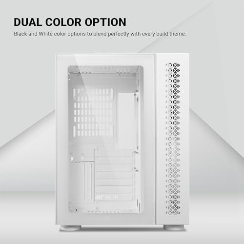 Image of Ant Esports Crystal Mini-Tower Computer Case /Gaming Cabinet - White | Support E-ATX, ATX, Micro-ATX, Mini-ITX | Pre-Installed 3 Side Fans and 1 Rear Fan