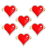 BSJELL Valentine's Day Napkin Rings Glitter Enamel Red Heart Napkin Rings Table Decorations Napkin H