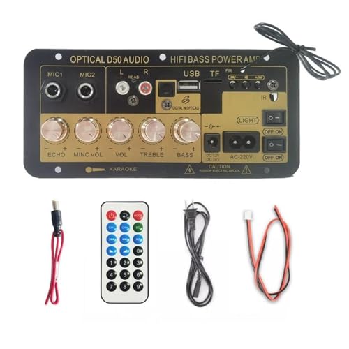 Tarjeta amplificadora, tarjeta de amplificador de audio, DC 12 V 24 V Subwoofer Power Amplifier Board – Reverberador preamplificador, placa de karaoke coche, audio audio estéreo 30 W para mujeres y