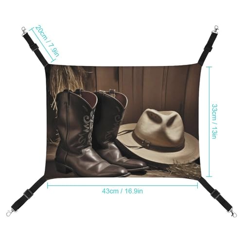 Lit doux pour chats et lapins style cowboy noir suspendu
