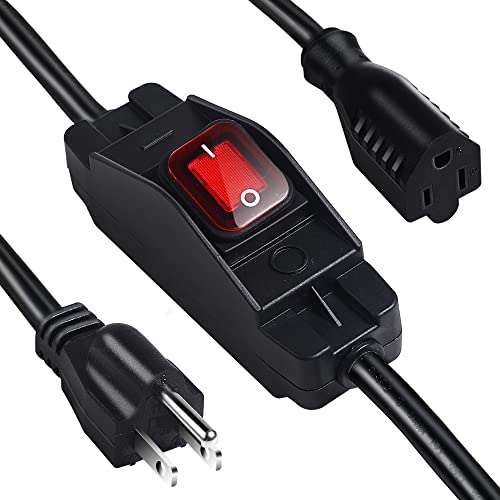 Makevivi Outdoor Waterproof On/Off Switch Extension Cord (Black,1.5 Ft) | UL Certified,…