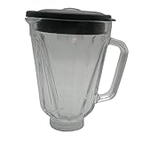 5 Cup 40 OZ Round Glass Blender Pitcher&Container or Replaces Glass jar 3310-656 with Lid, Compatible with Hamilton Beach Blender Model 54200 50243 52204 52252 50152 58200 54200 54205 (5cup with Lid)