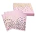 Lot de 50 Serviettes en Papier Or pour fête d'anniversaire ou mariage Rose 33 x 33 cm