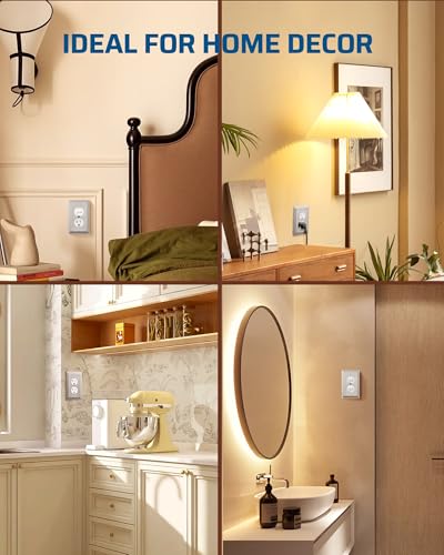 DEWENWILS 4-Pack Duplex Wall Plate, Metal Wall Outlet Cover for Receptacle — view 4