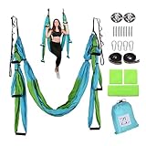 ZEAL'N LIFE Yoga Swing, Aerial Silks, Yoga Hammock for Outdoor Inversion Therapy Flying Sling Set, Aerial Yoga Hammock, Yoga Swings For Indoor Use with Ceiling Mount Accessories (Yoga Swing Green)