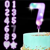 ArtCreativity LED Numeric Birthday Cake Topper - Light Up Number Cake Toppers with 3 Eye-Catching Modes - Anniversary and Birthday Cake Decorations - LED Cake Decor for Any Age (#7)