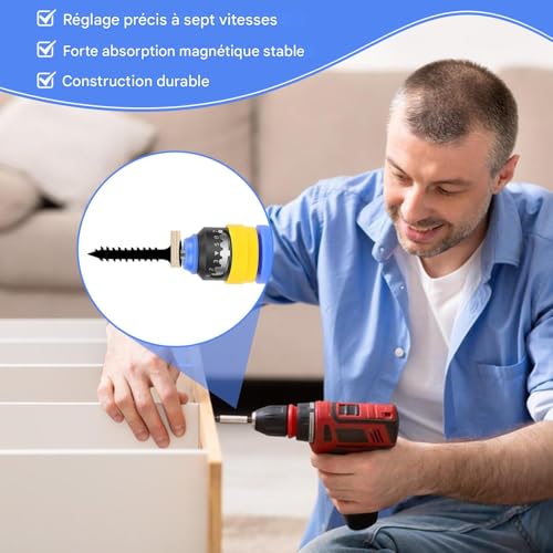 Porte-embout pour perceuse et support de vis pour construction