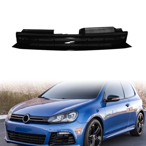 PartsFlow Black Badgeless Sport Grille For 2010 2011 2012 2013 2014 Volkswagen Mk6 Golf GTI Jetta Sportwagen