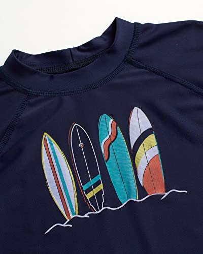 Tony Hawk Boys' Rash Guard Set - 2 Piece Upf 50+ Quick Dry Swim Trunks And Swim Shirt (4-7), Size 5/6, Surfboard Navy #TOP2