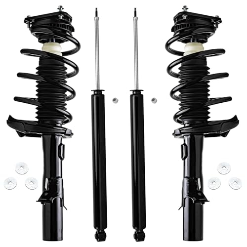 Image of Detroit Axle - Struts Shocks for 2012 2013 Ford Focus Complete 2 Front Struts with Coil Spring 2 Rear Shock Absorbers Replacement Quick Install Ready Strut Assembly