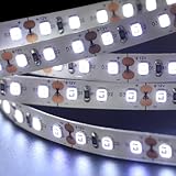 SLL HUT 12V 365nm UV LED Light Strip, 16.4FT 8MM Flexible Non-Waterproof Ultraviolet UV LED Tape Light, Blacklight 365nm-370nm UV Curing Light for Resin and Nails (2835 600LEDs IP20)