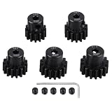 5Pcs Metal Steel 32P Pinion Gear Sets 13T 14T 15T 16T 17T with Hex Key for 1/10 Crawler Truck Traxxas Arrma HSP HPI AXIAL Tamiya LOSI RC Car Upgraded Parts (13T 14T 15T 16T 17T)