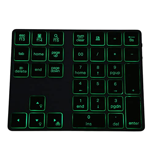 Teclado numérico inalámbrico mini de aluminio con retroiluminación de 7 colores 5