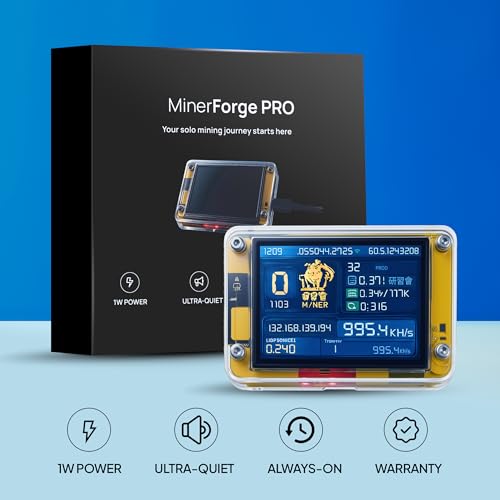 Miner Forge PRO 2.0 Solo Bitcoin Lottery Miner USB-C BTC Solo Miner with 2.8 Inch LCD Display ESP32 Chip Wi-Fi 144 Daily Mining Attempts, Plug and Play Bitcoin Mining Machine for Home Use (Pack of 1) by Mineblock - Image 6