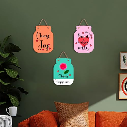 Image of Zesta Wooden Wall Hanging Decorative Items /Hanging Home Wall Decor Items /MDF Decoration Items for Home /Cute Wall Art For Living Room /Home Decor Items Living Room (JAR-03)