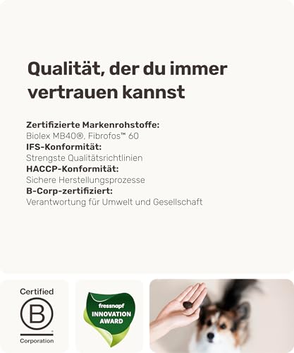 11-in-1 Gras und Kotfresser Drops Hund - Happy Tummy 120 Snacks (350g) von mammaly - Gegen Kot und Grasfressen für Hunde - Unterstützt bei Sodbrennen den Magen & Darm - Mit Ulmenrinde, Probiotika, ...