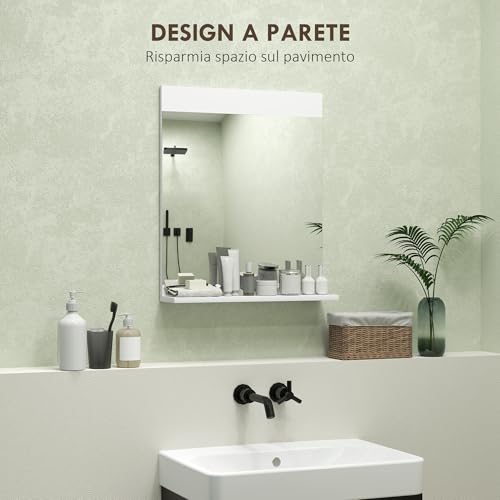 Miroir salle de bain avec étagère 50 x 60 cm HOMCOM