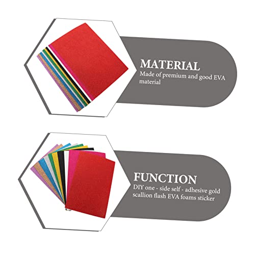 Parliky 10 Folhas Adesivo Eva Glitter Papel De Esponja Faça Você Mesmo Artesanato De Presépio Papel